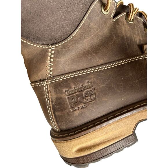Timberland PRO Women's 8 Hightower Coffee Brown Round Alloy Toe Lace Up Boot - Picture 8 of 11